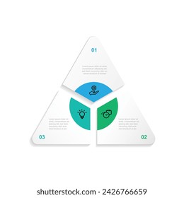 3 step vector infographic element with triangle concept