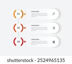 3 step vertical concept infographic template vector element with icons can be used for workflow, business information, presentation data and web graphic design 