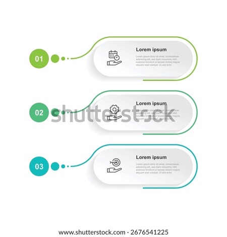 3 step vertical infographic template vector element with icons suitable for business information, presentation, workflow layout and web graphic design.
