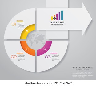 3 steps of arrow infografics template. for your presentation. EPS 10.