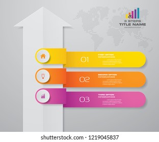 3 steps of arrow infografics template. for your presentation. EPS 10.