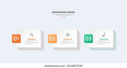 3 steps business infographics template