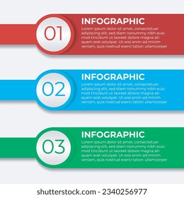 3 Stufen Business Vector Infografik Vorlage. Business-Konzept mit 3 Schritten oder Optionen, kann für Business-Workflow-Layout, Diagramm, Geschäftsbericht, Web-Design verwendet werden.