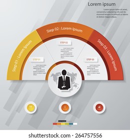 3 Steps chart template/graphic or website layout. Vector.