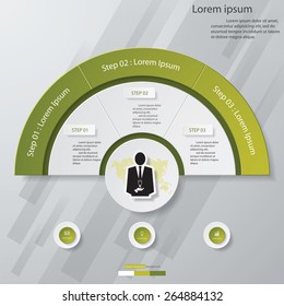 3 Steps chart template/graphic or website layout. Vector.
