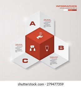 3 Steps chart template/graphic or website layout. Vector.
