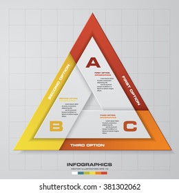 3 Steps chart template/graphic or website layout. Vector.
