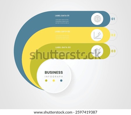 3 steps with circle business infograph