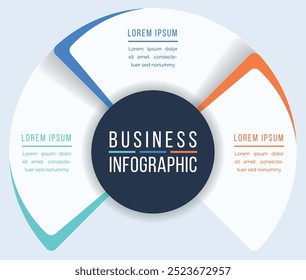 3 Schritte Circle Infographic design 3 Schritte, Objekte, Elemente oder Optionen infographic business template