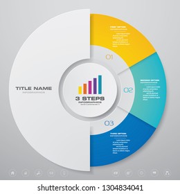 3 Stufen kreuzen Diagramm-Infografiken-Elemente. EPS10.	