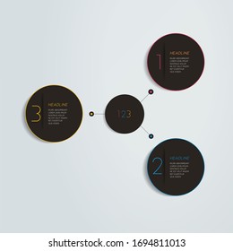 3 steps diagram, scheme, flowchart. Infographic element.