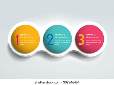 3 Steps Elements Bubble Chart, Scheme, Diagram. Infographic Template.