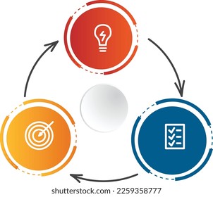 3 steps flow process vector with line icons. Infographics for businesseducationmedical concept. Can be used for presentations banner, workflow layout, process diagram, flow chart, info graph