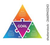 3 Steps Gradient Triangle Puzzle Infographic Element. Modern and clean design for presentations, reports, and web