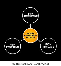3 etapas do Processo de Gerenciamento de Riscos, conceito de mapa mental para apresentações e relatórios