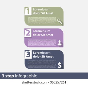 3 steps info graphic vector template  for business concept.