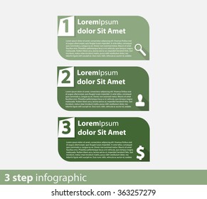 3 steps info graphic vector template  for business concept.
