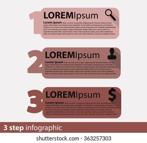 3 steps info graphic vector template  for business concept.
