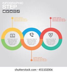 3 Steps Infographic Design Elements for Your Business Vector Illustration.