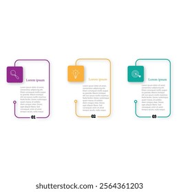 3 Steps Infographic Design Template - Chart, Pie chart, workflow layout, scrum diagram, brochure, report, presentation, web design Vector Illustration