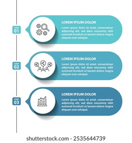 Plantilla de diseño de diagrama de flujo de infografía de 3 pasos