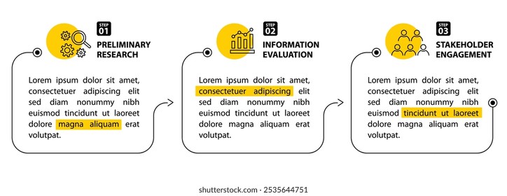 3 steps infographic flowchart design template