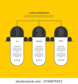 3 steps infographic flowchart design template
