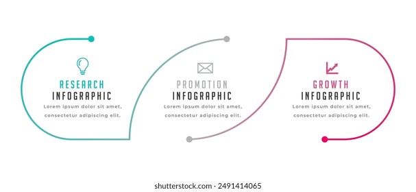 3 steps infographic success plan banner for corporate growth vector