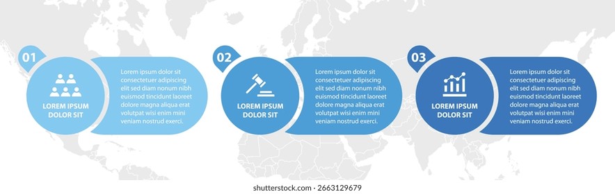 3 steps infographic template with 3 options. Flowchart that can be used for business report, data visualization and presentation. Timeline infographic elements vector illustration.