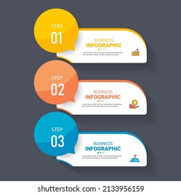 3 Schritte Infografik Banner Design Vorlage.