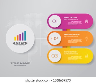 3 steps infographics chart design element. For data presentation.