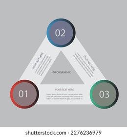 Plantilla de diseño de infografías de 3 pasos para gráficos, gráficos, diagramas. Concepto empresarial .eps 10
