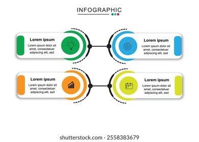 3 Steps Infographics Design Template - Graph, Pie chart, workflow layout, squire diagram, brochure, report, presentation, web design. Editable Vector illustration