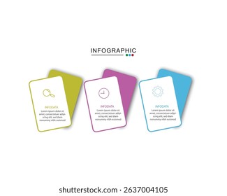 3 Steps Infographics Design Template - Graph, Pie chart, workflow layout, squire diagram, brochure, report, presentation, web design Editable Vector	
