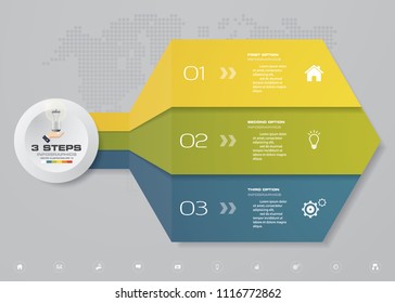 3 steps Infographics element chart for presentation. EPS 10. 3 steps template for presentation.