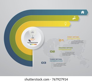 3 steps Infographics element chart for presentation. EPS 10. Arrow template for business presentation.