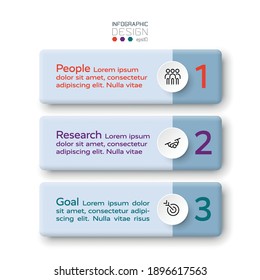 3 steps of the label Describe the overall business process other work. vector infographic design.