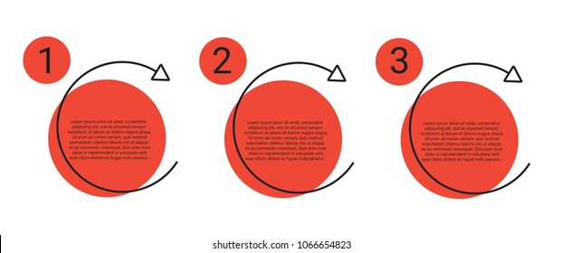  3 Steps linear business infographic. Vector illustration. Three options infographic.