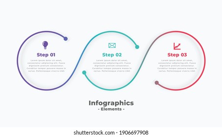 3 steps modern circular connecting infographic template