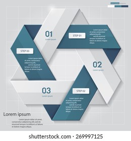 3 Steps number banners template/graphic or website layout. Vector.
