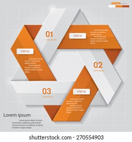 3 Steps number banners template/graphic or website layout. Vector.