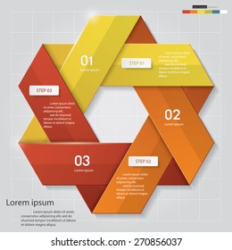 3 Steps number banners template/graphic or website layout. Vector.