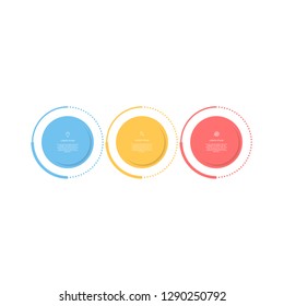 3 steps or 3 options infographic  element. Can be used for process diagram, presentations, workflow layout, banner, flow chart, info graph, report, web design, testimonial. Business template vector.