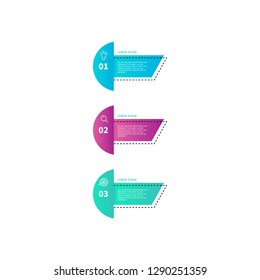 3 steps or 3 options infographic  element. Can be used for process diagram, presentations, workflow layout, banner, flow chart, info graph, report, web design, testimonial. Business template vector.