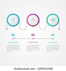 3 steps or 3 options infographic  element. Can be used for process diagram, presentations, workflow layout, banner, flow chart, info graph, report, web design, testimonial. Business template vector.
