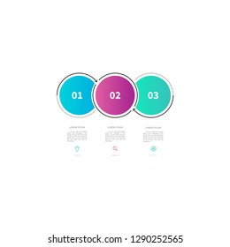 3 steps or 3 options infographic  element. Can be used for process diagram, presentations, workflow layout, banner, flow chart, info graph, report, web design, testimonial. Business template vector.