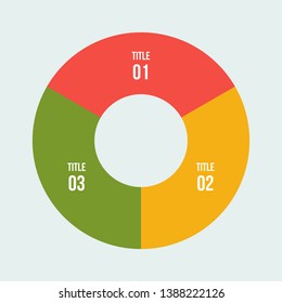 3 steps Pie chart, Circle infographic or Circular diagram