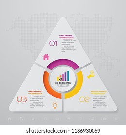 3 steps process infographics element for presentation.