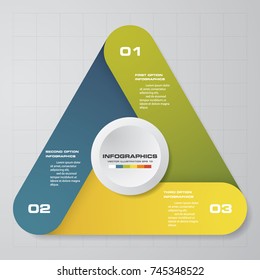 3 steps process. Simple&Editable abstract design element. Vector.
