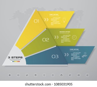 3 Steps Pyramid With Free Space For Text On Each Level. Infographics, Presentations Or Advertising. EPS10.